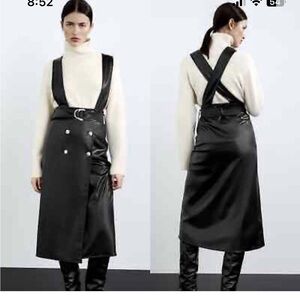 Zara Faux Leather Pinafore